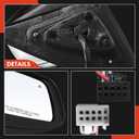 A-Premium Passenger Side Power Door Mirror - Compatible with Dodge Durango 2011-2022 - Heated Manual Folding Chrome Outside Rear View Mirror w/Turn Signal Blind Spot Detection