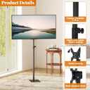 TV Stand with Mount 360 Degree Swivel TV Floor Stand Height Adjustable and Tilt Function Universal Floor TV Stand for 12 to 43 inches Flat Screen or Curved TVs Monitors Display Trolley Stand