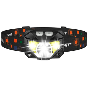 LHKNL Headlamp Flashlight, Lumen Ultra-Light Bright LED Rechargeable Headlight with White Red Light, 1-Pack Waterproof Motion Sensor Head Lamp,8 Modes for Outdoor Camping Running Hiking Fishing (Black)