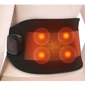 Comfytemp Extra Large Cordless Heating Pad with Massager for Back, FSA Eligible HSA Portable Rechargeable 2X Larger Wireless Lower Back Massager with 4 Motors, Gifts for Mom Dad, Button APP Control