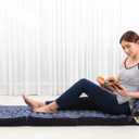 Leewadee Floor Mattress with Triangle Cushion, Floor Chair with Back Support, Recliner Reading and Sleeper Chair, Meditation Cushion, Comfy Living Room Furniture, Floor Cushion, Blue, 3 seating segments
