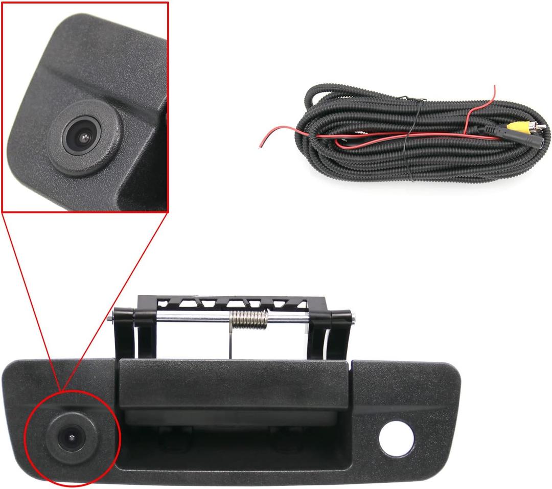Tailgate Handle Backup Camera Rear View Compatible with 2009-2017 Dodge Ram 1500 2500 3500RCA Connector