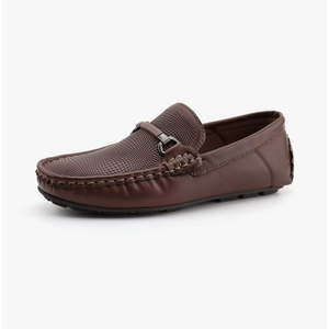 JABASIC Kids Penny Loafer Casual Slip-On Moccasin Flats Boys Dress Shoes, Size 3