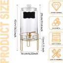 Drink Dispensers for Parties 1 Gallon, Bevarage Dispenser with Stand,Glass Drink Dispenser With Stainless Steel Spigot + Marker & Chalkboard, Ideal for Lemonade,Juice, Tea, and Party Drinks