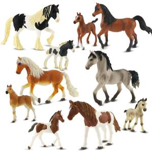 Zippytots 10PCS Horse Figurine Set Realistic Horse Figure Toys for Toddlers Educational Gift for Kids Perfect Party Favors Animal Figure Learnig Toys