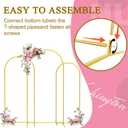 Semoprus Metal Arch Backdrop Stand, Gold Arch Backdrop Stand Set of 3 (7.2 ft, 6.6 ft, 6 ft), Wedding Arch Frame, Balloon Backdrop Stand for Ceremony Birthday Party Baby Shower Graduation Decoration