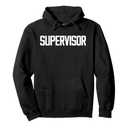 SUPERVISOR Text Design for Leadership Identification Pullover Hoodie, Size M