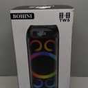 Bluetooth Speaker, 160W Peak Powerful Loud Stereo Sound Deep Bass Wireless Boombox Portable Large Party Speakers with Subwoofer TWS Pairing Dynamic LED Light for Outdoor Camping Backyard Events (Black)