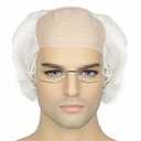 Gvhntk Short Curly Old Man Bald Cap Wig Mad White Scientist Synthetic Balding Halloween Anime Cosplay Costume Wigs