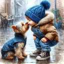 DIY Animal Dog Paint by Numbers Kit for Adults Beginners,Kiss Dog Watercolor Paint by Number Kits on Canvas for Adults without Frame,Boy Digital Oil Painting Kits for Home Wall Decor 16X16 Inch. (MT21174)