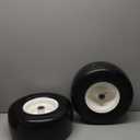 13x6.50-6 Lawn Mower Tires Flat Free with 5/8" Bearing, 13x6.5-6 Zero Turn Mower Front Tires, 13x6.5-6 Solid Rubber Riding Lawn Mower Front Tire and Wheel, 4"-7.1" Centered Hub (2 Pack)