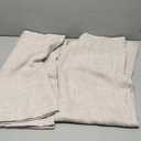 YoungsTex Short Linen Curtains 40 Inch Length for Kitchen Window Over Sink, Semi Sheer Cafe Drapes Light Filtering with Rod Pocket Back Tab for Bathroom, 42 X 40 Inch, 2 Panels, Curtains Only