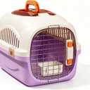 Cat Carrier Airline Approved, Portable Pet Travel Crate with Anti-Stress Design for Cats & Small Dogs, Car Safe Kennel with Top Window (Purple)