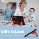 AKABEILA Compatible with Samsung Galaxy Tab S7/S8/S9/S9 FE 11 inch(2023) Tablet CaseLightweight Shockproof Rugged Protective Cover with Kickstand for Kids Children Boys Babies Black Red