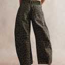 CHARTOU Women's Wide Leg Cropped Baggy Y2k Mid Rise Jeans - Boyfriend Harem Denim Pants (L)
