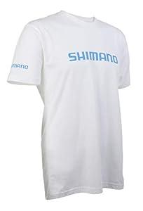 SHIMANO Short Sleeve Cotton Tee Fishing Gear, White, X-Large