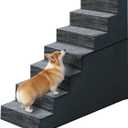 31" H Dog Stairs for Small and Medium Dogs 7-Step Ramps for High Beds and Couch Non-Slip Extra Wide Pet Stairs for Old Dogs and Puppy and Cat - Stable & Durable with Machine Washable Cover Indoor