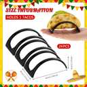 Baderke 24 Pcs Single Taco Holder Stand Black Plastic Tray Plates Mexico Taco Holder for Tuesday Night Carnival Backyard Party Supplies, Dishwasher Microwave Safe