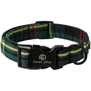 Lionet Paws Christmas Dog Collar- Cute Father Christmas Dog Collars with Plastic Buckle and Santa Claus Pendant,Light Adjustable Dogs Collar for Medium Large Dogs (Large (Pack of 1))