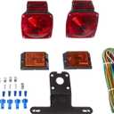 MAXXHAUL 70094 12V Incandescent Trailer Light Kit | Stop, Tail, Brake, Turn Lights | License Plate Light Included | Stud-Mount Design | DOT Compliant | Fits Utility, Cargo, Camper, RV, Truck Trailers