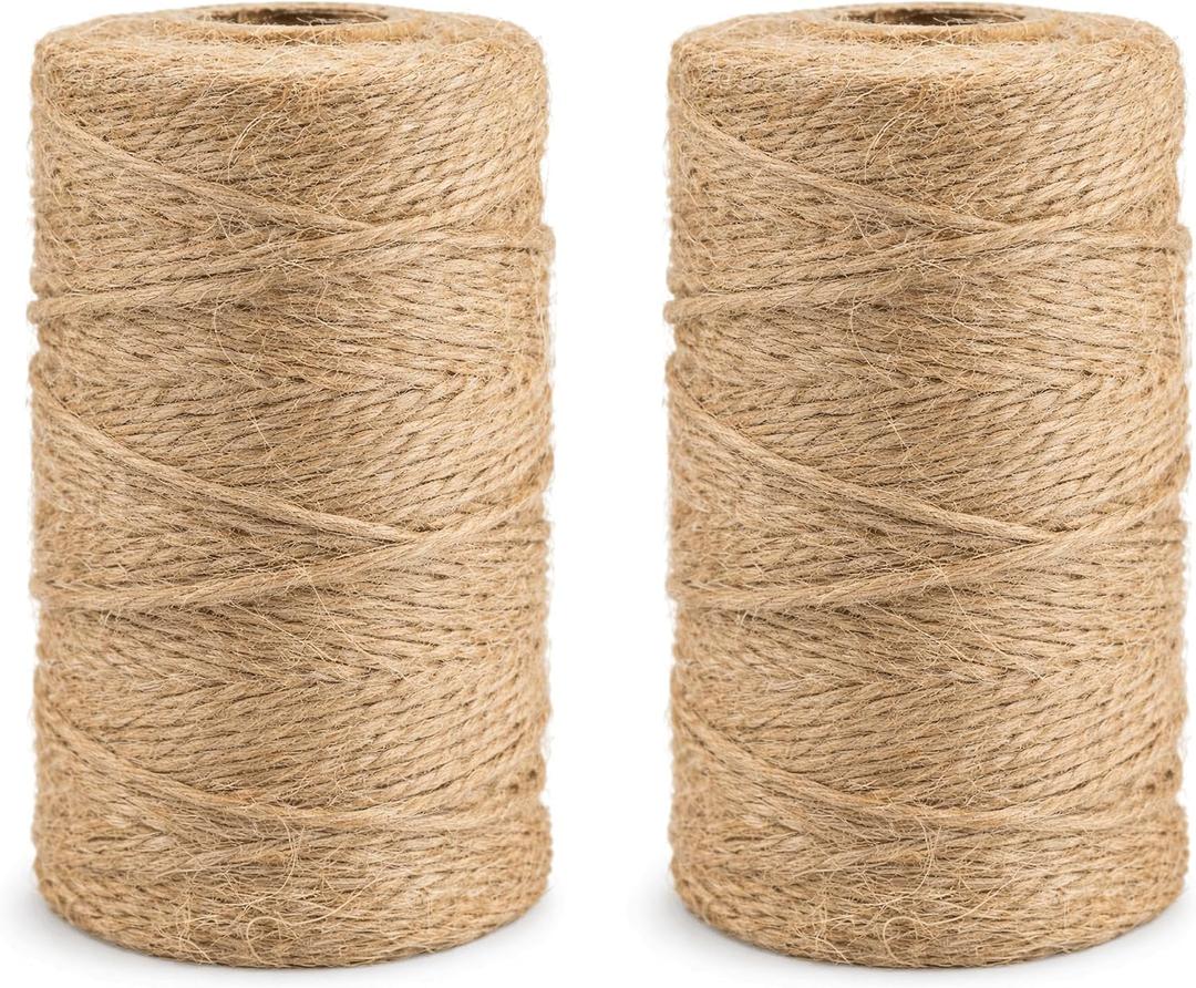1600 Feet 2mm Natural Jute Twine, Brown String for Crafts, Gardening, Gift Wrapping, Macrame, DIY Decor (800 Ft/Roll) (2, 2mm)