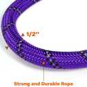 Taglory Rope Dog Leash 6 FT with Comfortable Padded Handle, Highly Reflective Threads Leash and Anti-Tangle Clip for Walking Medium Large Dogs, 1/2 inch, Purple