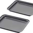Little Small Baking Sheets Nonstick Set of 2 (9.5inch X 7.1inch) - SS&CC 8 Inch Nonstick Baking Toaster Oven Tray Cookie Sheets, 1 or 2 Person Household