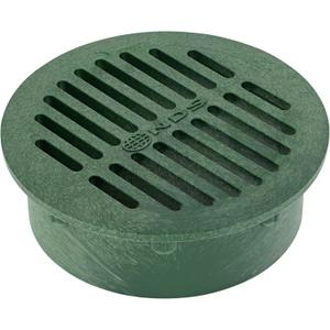 NDS 50, 6 In. Round Grate Drain Cover, Connects to Speed-D Catch Basin Drain,Drain Pipes & Fittings, for Small Lawns, Landscaping, and Patios,Green