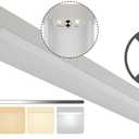 4FT LED Linear Strip 10W Emergency Output Stairwell Light, 3 CCT Selectable, 20W/40W, 2500lm/5000lm, Battery Backup, 30K/40K/50K, 0-10V Dimmable 4 Foot Commercial LED Shop Ceiling Light Fixture, ETL
