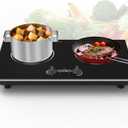 VBGK Induction Cooktop,110V 4000W Countertop burners with Knob Control,9 Power Levels, Kids Lock & Timer,LED touch control,Overheat Protection Electric stove,2 burner induction cooktop