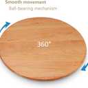 24 inches Cherry Wood Lazy Susan Organizer, Solid Wooden Round Turntable, Rotating Tray for Table Top/Counter Top