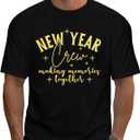 Happy New Year Shirt Mens 2026 New Year's Eve Party Countdown Family T-Shirt Christmas Holiday Short Sleeve Tops (XX-Large, Black)