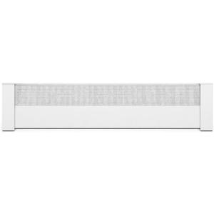 Baseboarders Basic Series 3 ft (36 in) Galvanized Steel Slip-On Baseboard Heater Cover + Left & Right Endcaps, Rust Resistant, White, for Hydronic Hot-Water Systems