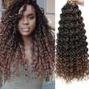 8 Packs Curly Crochet Hair GoGo Curl Crochet hair for Women Deep Wave Braiding hair,Synthetic Bohemian Crochet Braid Water Wave Crochet hair Extensions (1B/30, 18inch)