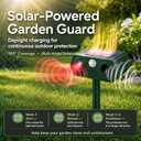 4Pack Solar Ultrasonic Animal Repeller with Red&Blue Light for Gardens, Farms and Courtyards, Outdoor Sonic Fortress Pro Deterrent for Deer, Raccoons, Squirrels, Cats, Rabbits, Skunks, Foxes & More