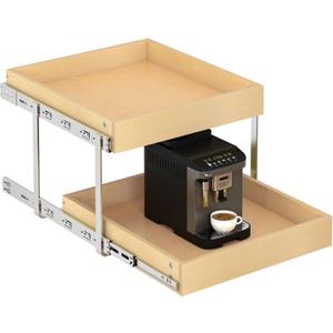 WelFurGeer 2-Tier Pull Out Cabinet Organizer with Soft Close Slides, Pull Out Drawers for Cabinets, Heavy-Duty Slide Out Drawers for Kitchen Cabinets, Under Sink, Pantry & Bathroom