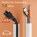 Delamu 42.5in Self Adhesive Cord Hider Wall, Cord Cover, White 1.18"×0.43"