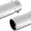 Pack of 2 Exhaust tips - to Fit 1.5 to 2 Inch Exhaust Tail Pipe Diameter- Stainless Steel to give Chrome Effect - Car Muffler Tips