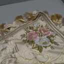 Loom and Mill Elegant Table Runner 13x72 inch, Floral Jacquard Fabric Dining Table Runners with Tassels, Great for Home Table Setting Kitchen Dresser Party Holiday Decor(Pearly Beige, 13x72in)