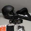 GLX GX623 Youth ATV/Dirt Bike Helmet Combo - Matte Black, Large - DOT