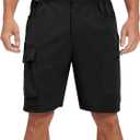 EZRUN Men's Hiking Cargo Shorts Quick Dry Golf Outdoor Work Tactical Shorts with Multi Pocket for Fishing Travel (4X-Large, Pure Black)
