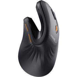 ProtoArc Ergonomic Mouse, EM11 NL Bluetooth Rechargeable Wireless Vertical Mouse, 3 Multi-Device Connectivity for Computer/PC/Laptop, 2.4GHz USB-A Optical Mice for Windows, Mac OS, Black
