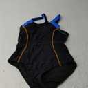 beautyin Women's One Piece Athletic Racerback Swimsuit Slimming Bathing Suit (Medium, Blue/Black)