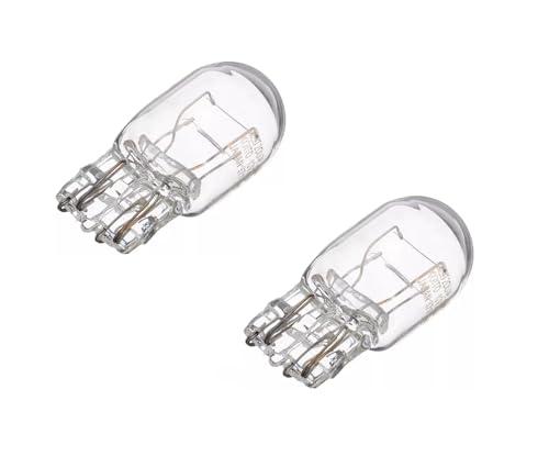 Fugedox 2 PCS T20 7443 1891 21/5W Clear Glass Turn Signal Stop Brake Tail Light-Bulbs - DRL Indicator Light Micro Bulb Parts, Automotive Universal Lighting Accessory, for Cars (White)