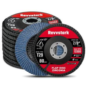 Flap Discs 80 Grit, 4.5" x 7/8" Flap Sanding Disc, Zirconia Type 29 Grinding Wheel 4-1/2 Inch for Stainless Steel, Sheet Metal (10 Pack)