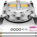 EVEAGE 14.5" Pressure Washer Surface Cleaner,Stainless Steel Pressure Washer Accessories 4 Weels & 1/4" Quick Connector,4000 PSI Power Washer for Driveway (Silver, 14.5inch)