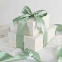 MEEDEE Sage Satin Ribbon 2 Inch Light Green Ribbon Double Faced Satin Ribbons by 25 Yards Silk Luxurious Green Ribbons for Crafts, Cake Decoration, Weddings, Flower Bouquet