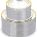 200PCS Clear Plastic Plates with Gold Rim, Disposable Heavy Duty Plastic Plate, 100 Dinner and 100 Dessert Plates for Party and Wedding