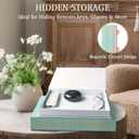 Decorative Books for Home Decor  Set of 2 Linen Faux Book Storage Boxes with Wooden Bead Tassel, Hidden Storage for Bookshelf, Coffee Table, Living Room, Office, Bedroom (Green,Beige)