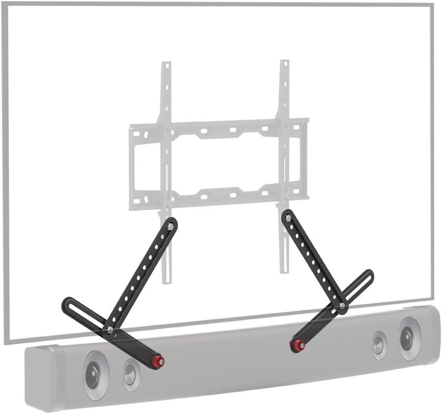 Barkan Universal Soundbar Mount, Adjustable Bracket for Mounting Above or Under The TV, Sizes 13-80 inch, Fits Most of Sound Bars Up to 14 lbs, Easy Assembly Black Barkan Universal Soundbar Mount, Adjustable Bracket for Mounting Above or Under The TV, Sizes 13-80 inch, Fits Most of Sound Bars Up to 14 lbs, Easy Assembly Black